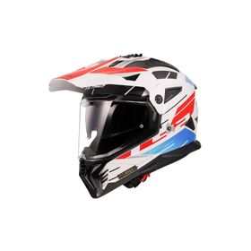 LS2 Pioneer 2 Namib Beyaz Mavi Kırmızı Kaskı