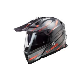 LS2 Pioneer Evo Knight Kros Siyah Kırmızı Motosiklet Kaskı