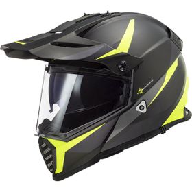 LS2 Pioneer Evo Router Kros Siyah Sarı Motosiklet Kaskı