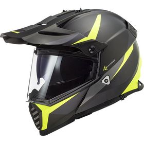 LS2 Pioneer Evo Router Kros Siyah Sarı Motosiklet Kaskı