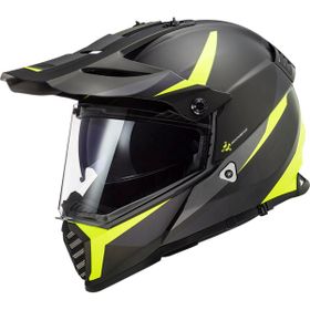 LS2 Pioneer Evo Router Kros Siyah Sarı Motosiklet Kaskı