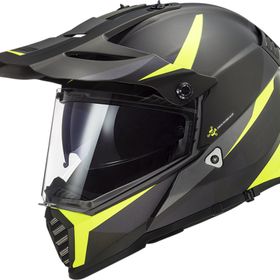 LS2 Pioneer Evo Router Kros Siyah Sarı Motosiklet Kaskı
