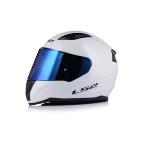 LS2 Rapid 2 Beyaz Kapalı Mavi Camlı Motosiklet Kaskı
