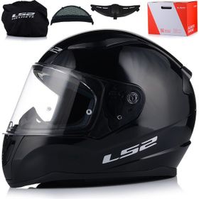 LS2 Rapid 2 Fullface Parlak Siyah Motosiklet Kaskı