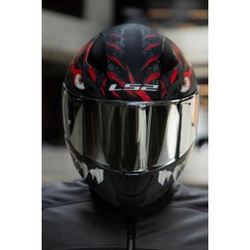 LS2 Rapid 2 Kaiju Mat Siyah Kırmızı Beyaz Kask