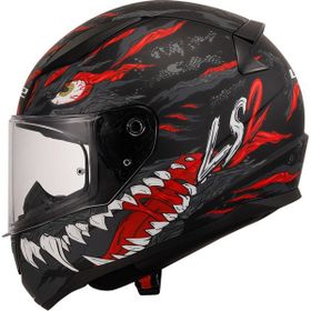 LS2 Rapid 2 Kaiju Mat Siyah Kırmızı Beyaz Kask