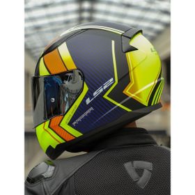 LS2 Rapid 2 Mat Neon Sarı Siyah Turuncu Navy Mavi Extra Kapalı Motorsiklet Kask