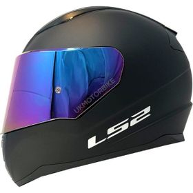 LS2 Rapid 2 Mat Siyah Gökkuşağı Camlı Kapalı Motosiklet Kaskı