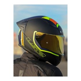 LS2 Rapid 2 Race Extra Mat Neon Sarı Navy Mavi Kask