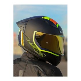 LS2 Rapid 2 Race Extra Mat Neon Sarı Navy Mavi Kask