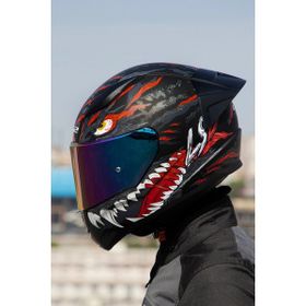 LS2 Rapid 2 Race Kaiju Mat Siyah Kırmızı Beyaz Kask