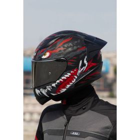 LS2 Rapid 2 Race Kaiju Mat Siyah Kırmızı Beyaz Kask