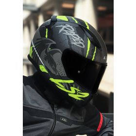 LS2 Rapid 2 Raven Mat Siyah Gri Neon Sarı Cam Kask
