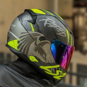 LS2 Rapid 2 Raven Mat Siyah Gri Neon Sarı Cam Kask