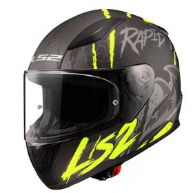 LS2 Rapid 2 Raven Mat Siyah Gri Neon Sarı Kask