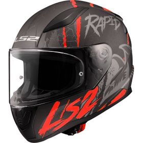 LS2 Rapid 2 Raven Mat Siyah Kırmızı Kapalı Motosiklet Kaskı