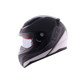 LS2 Rapid Deeper Mat Siyah-Beyaz Motosiklet Kaskı
