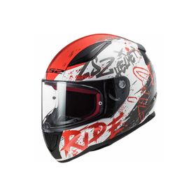 LS2 Rapid Naughty Mat Beyaz-Kırmızı Motosiklet Kaskı