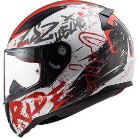 LS2 Rapid Naughty Mat Beyaz-Kırmızı Motosiklet Kaskı