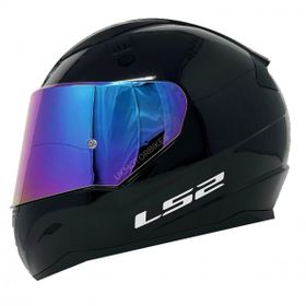 LS2 Rapid Parlak Siyah-Mavi Fullface Motosiklet Kaskı