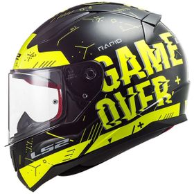 LS2 Rapid Player Full Face Siyah Sarı Yazılı Motosiklet Kaskı