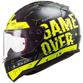 LS2 Rapid Player Full Face Siyah Sarı Yazılı Motosiklet Kaskı