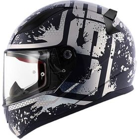 LS2 Rapid Spy Mat Siyah-Beyaz Motosiklet Kaskı