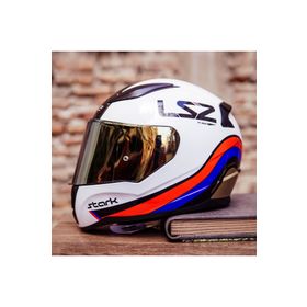 LS2 Rapıd Stark Beyaz Kırmızı Mavi Motorsiklet Kask