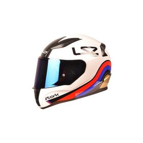 LS2 Rapıd Stark Beyaz Kırmızı Mavi Motorsiklet Kask