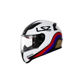 LS2 Rapıd Stark Beyaz Kırmızı Mavi Motorsiklet Kask