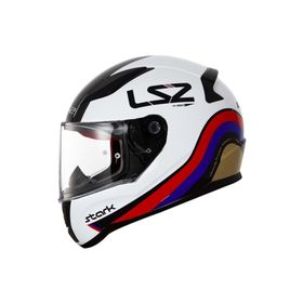 LS2 Rapıd Stark Beyaz Kırmızı Mavi Motorsiklet Kask