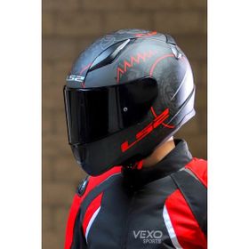 LS2 Rapid Takaroa Mat Siyah Kırmızı Kask