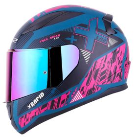 LS2 Rapid Xtreet Full Face Koyu Mavi Vizörlü Motosiklet Kaskı