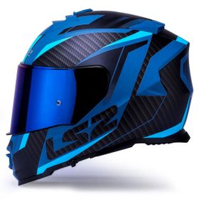LS2 Storm Racer Full Face Mavi Kırmızı Motosiklet Kaskı
