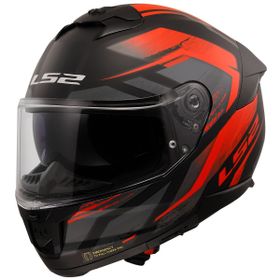 LS2 Stream 2 Fury Mat Siyah Gri Kırmızı Kask