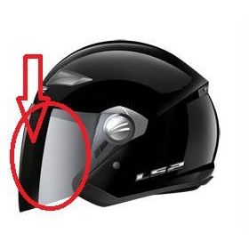LS2 Track Siyah Kask Camı