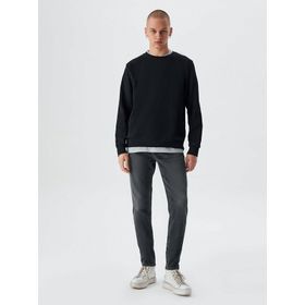 LTB 0112186163610680000 Basic Bisiklet Yaka Siyah Sweatshirt
