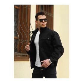 Ltc A0165 Jeans Oversize Siyah Yıkamalı Modelli Erkek Fermuarlı Bomber Kot Ceket