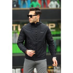 Ltc M2728 Jeans Siyah Kapüşonlu Krinkıl Hafif Baharlık Erkek Ceket