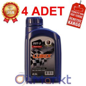 Lubex Brake Fluid Dot 3 500 ml 4'lü Fren Hidrolik Yağı