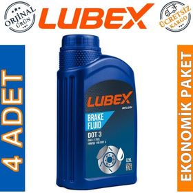 Lubex Brake Fluid Dot 3 500 ml 4'lü Fren Hidrolik Yağı