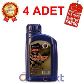 Lubex Brake Fluid Dot 4 500 ml 4'lü Fren Hidrolik Yağı