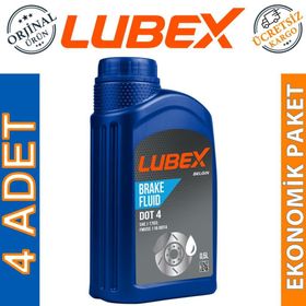 Lubex Brake Fluid Dot 4 500 ml 4'lü Fren Hidrolik Yağı