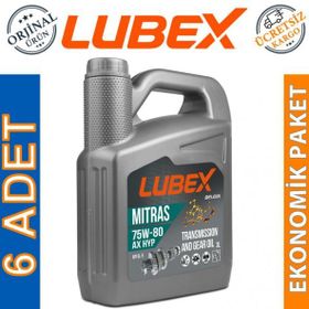 Lubex Mitras AX HYP 75W-80 3 lt 6'lı Hypoid Şanzıman Dişli Yağı