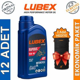 Lubex Rapidus 15W-40 1 L 12'li 4 Zamanlı Motosiklet Yağı