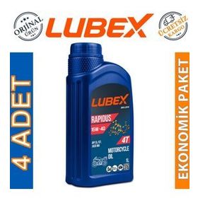 Lubex Rapidus 15W-40 1 L 4'lü 4 Zamanlı Motosiklet Yağı