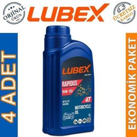 Lubex Rapidus 15W-50 1 L 4'lü 4 Zamanlı Motosiklet Yağı
