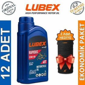 Lubex Rapidus 20W-40 1 L 12'li 4 Zamanlı Motosiklet Yağı