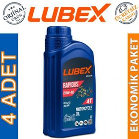 Lubex Rapidus 20W-40 1 Lt 4'lü 4 Zamanlı Motosiklet Yağı
