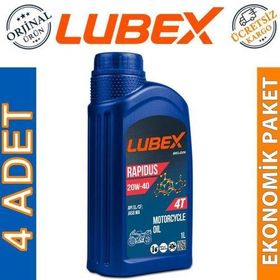 Lubex Rapidus 20W-40 1 Lt 4'lü 4 Zamanlı Motosiklet Yağı